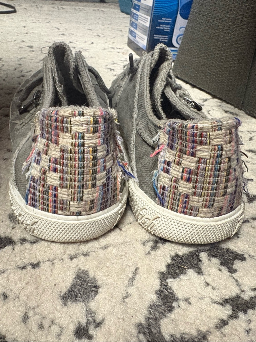 Women's Casual Slip-On Canvas Sneakers with Side Zipper - Gray - Picture 2 of 2